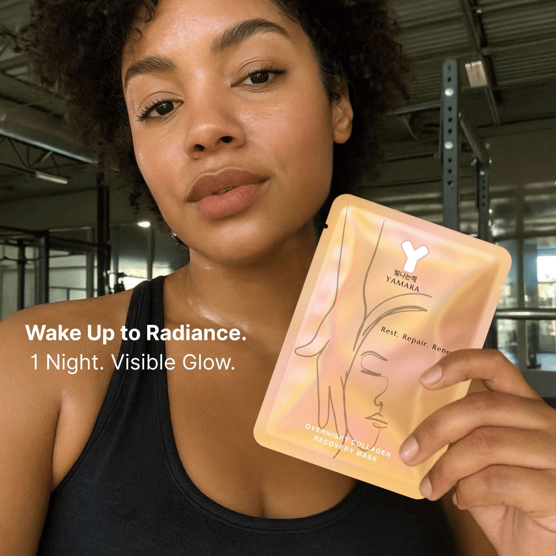 YAMARA collagen recovery mask – real user glowing skin